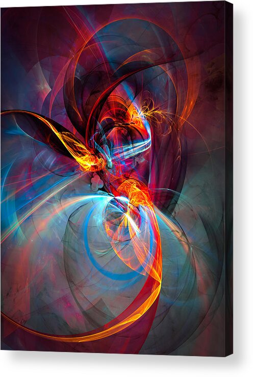 Abstract Acrylic Print featuring the digital art Phoenix by Modern Abstract