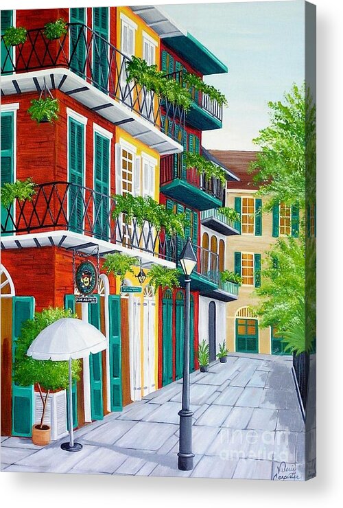 New Orleans Acrylic Print featuring the painting Pirates Alley by Valerie Carpenter