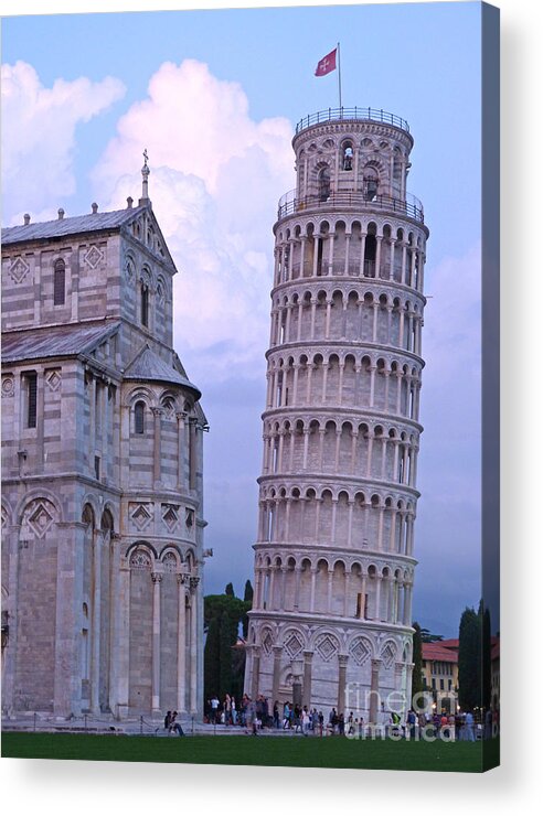 Leaning Tower Acrylic Print featuring the photograph Pisa Duomo and Tower - Evening by Phil Banks