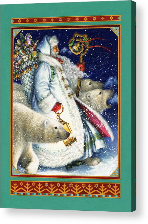 Santa Claus Acrylic Print featuring the painting Polar Magic by Lynn Bywaters
