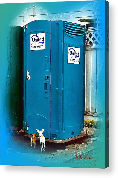 Puppies Acrylic Print featuring the photograph Porta Puppy Potty... by A L Sadie Reneau