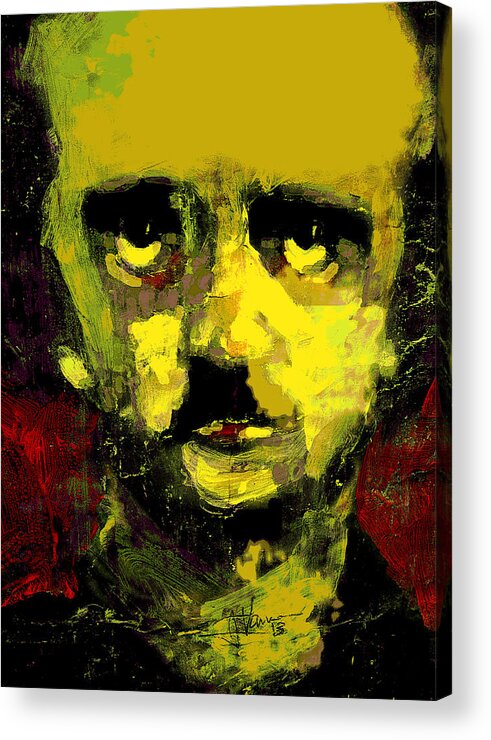 Face Acrylic Print featuring the mixed media Portrait of Edgar Allan Poe by Jim Vance