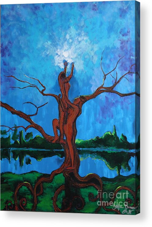 Landscape Acrylic Print featuring the painting Reach For The Light My Sister by Stefan Duncan