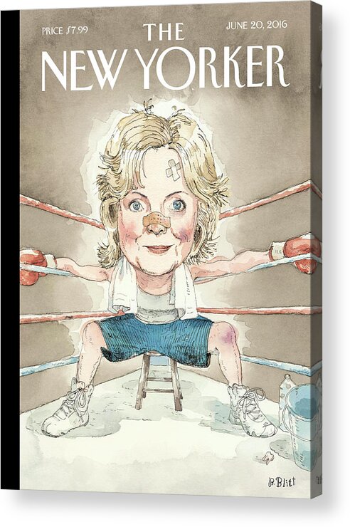 Hillary Clinton Acrylic Print featuring the painting Ready For A Fight by Barry Blitt