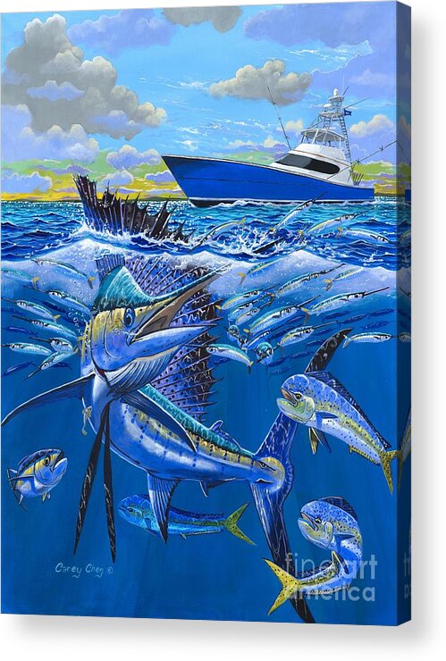 Sailfish Acrylic Print featuring the painting Reef sail OFF00151 by Carey Chen