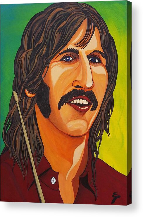 Ringo Star Paintings Acrylic Print featuring the painting Ringo Star  Stick by Edward Pebworth