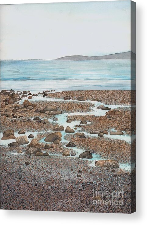 Tide Pools Acrylic Print featuring the painting Rocky Beach by Hilda Wagner