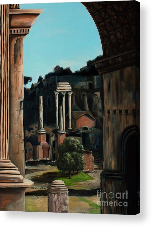 Rome Acrylic Print featuring the painting Roman Forum by Nancy Bradley