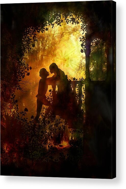 Romeo And Juliet Acrylic Print featuring the digital art Romeo and Juliet - the love story by Lilia D
