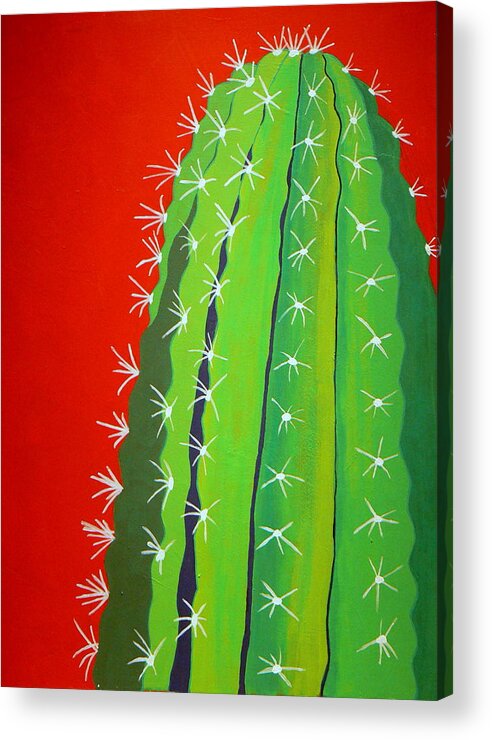 Cactus Acrylic Print featuring the painting Saguaro Cactus by Karyn Robinson