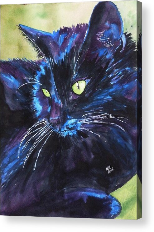Black Cat Acrylic Print featuring the painting Samba by Michal Madison