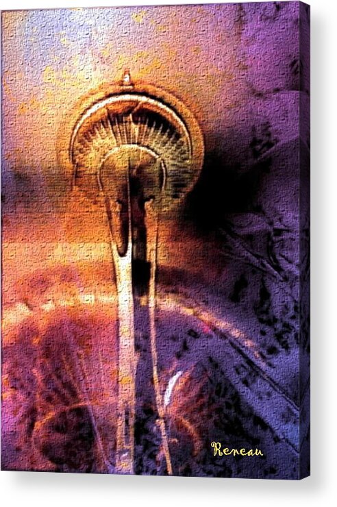 Space Needle Acrylic Print featuring the photograph Seattle WA Space Needle by A L Sadie Reneau