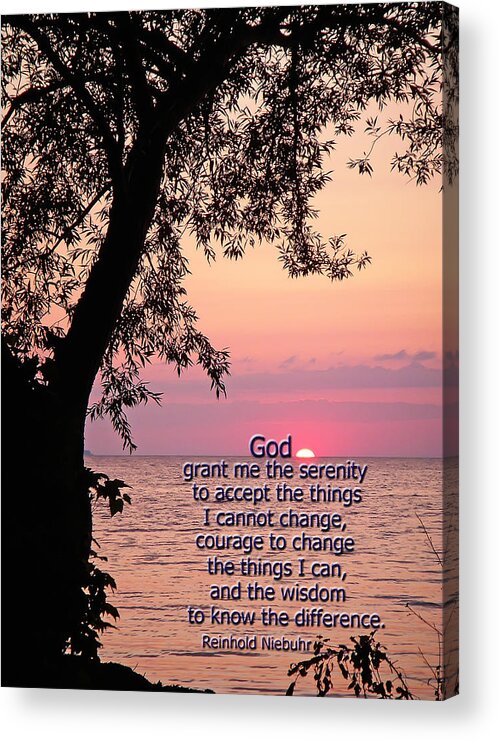 Serenity Prayer Acrylic Print featuring the photograph Serenity by Aimee L Maher ALM GALLERY