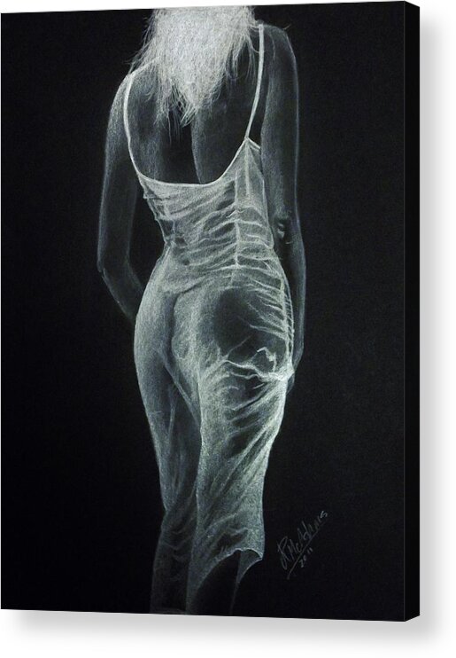 Black And White Acrylic Print featuring the drawing Sheer Elegance by James McAdams