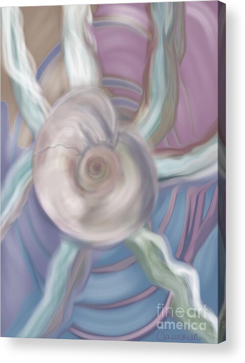 Abstract Acrylic Print featuring the digital art Shell Act by Christine Fournier