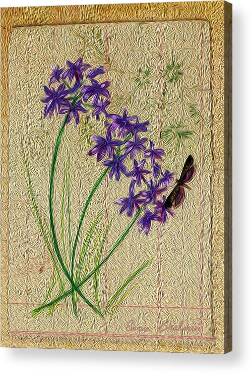 Flowers Acrylic Print featuring the digital art Society Garlic by Portraits By NC
