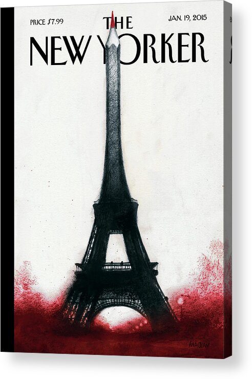 Charlie Hebdo Acrylic Print featuring the painting Solidarite by Ana Juan