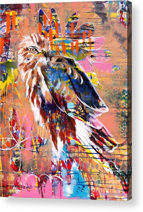 Hawk Acrylic Print featuring the painting Spirit of the Hawk by Kim Heil