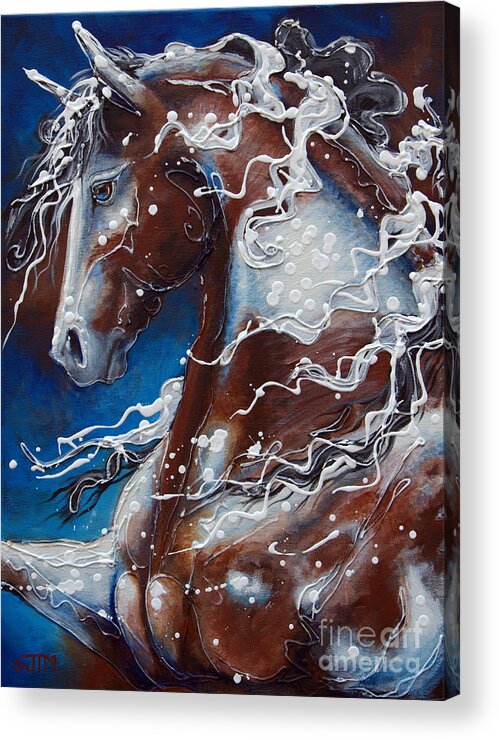 Horse Acrylic Print featuring the painting Splish Splashed my Paint by Jonelle T McCoy