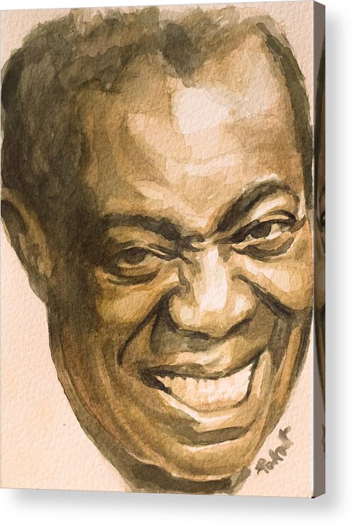 Louis Armstrong Acrylic Print featuring the painting St. Louis Blues by Laur Iduc
