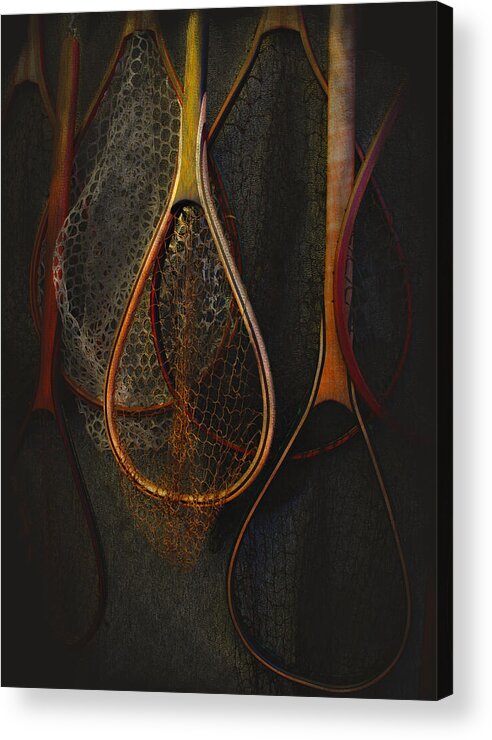 Unique Fishing Art Acrylic Print featuring the photograph Still life - fishing nets by Jeff Burgess