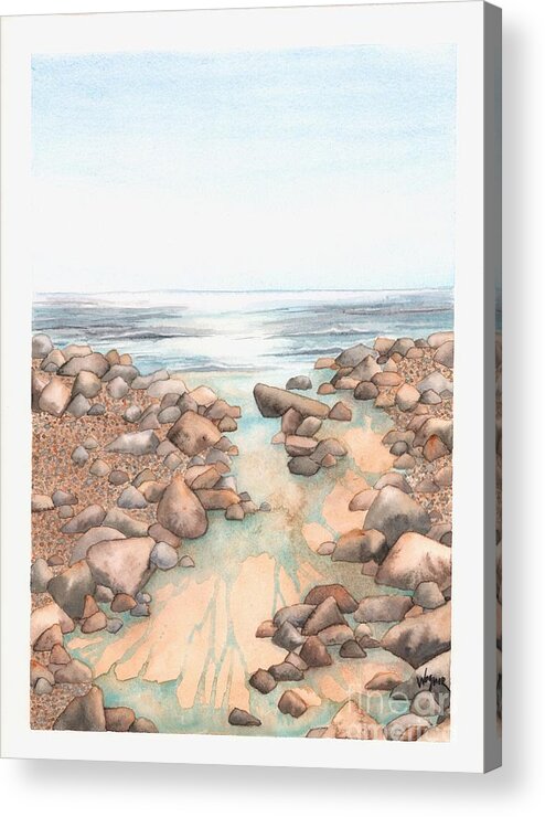 Landscape Acrylic Print featuring the painting Streaming Tide by Hilda Wagner