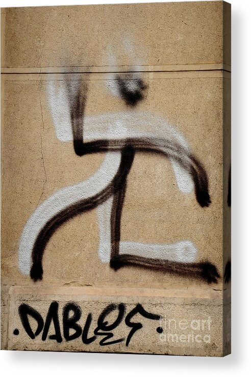 Bucharest Acrylic Print featuring the photograph Street art 'Dablos' graffiti in Bucharest Romania by Imran Ahmed