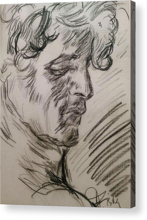 Portrait Acrylic Print featuring the drawing Study of Richard by Dawn Caravetta Fisher
