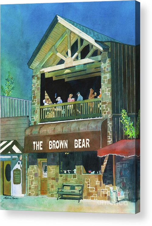 Architechture Acrylic Print featuring the painting The Brown Bear by LeAnne Sowa