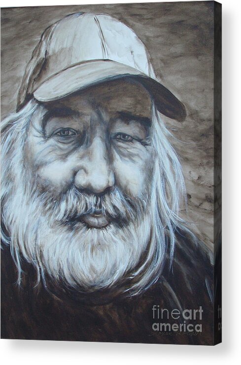 Fisherman Acrylic Print featuring the painting The Fisherman by Bonnie Peacher
