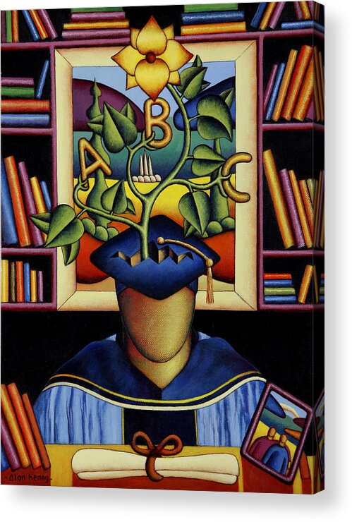 Graduation Acrylic Print featuring the painting The Graduation ,a man of letters by Alan Kenny