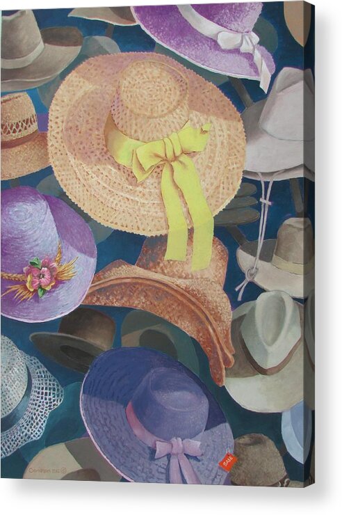 Beach House Acrylic Print featuring the painting The Mad Hatter by Tony Caviston