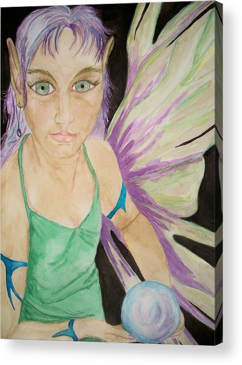 Fairy Acrylic Print featuring the painting The Sight by Carrie Skinner