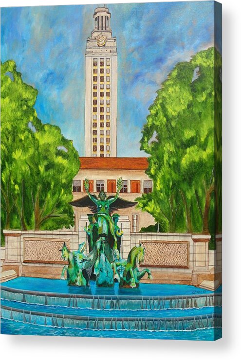  Acrylic Print featuring the painting The Tower - Austin Texas by Manny Chapa