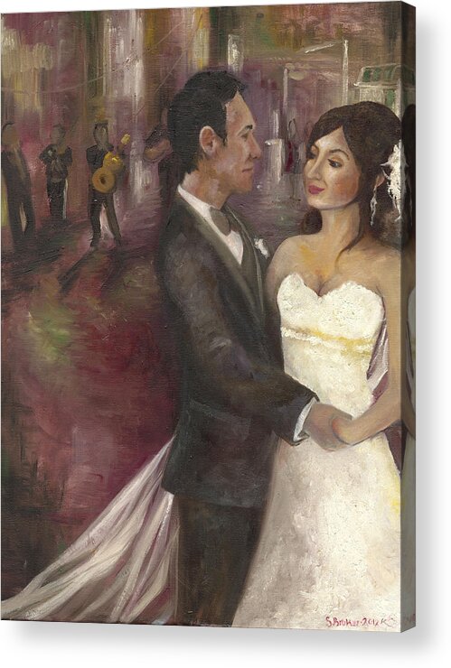 Wedding Acrylic Print featuring the painting The Wedding by Stephanie Broker