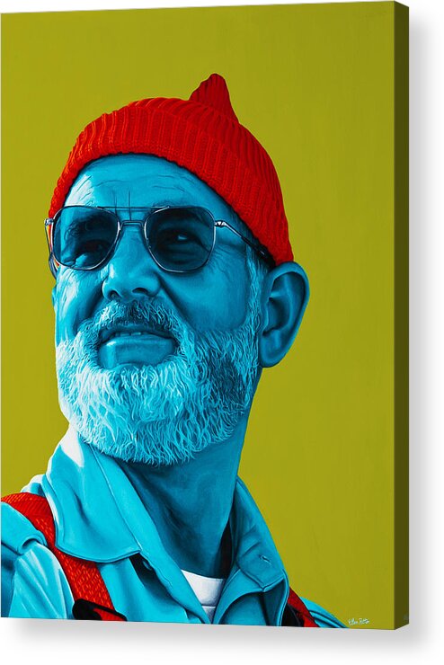  Acrylic Print featuring the painting The Zissou- background edit by Ellen Patton