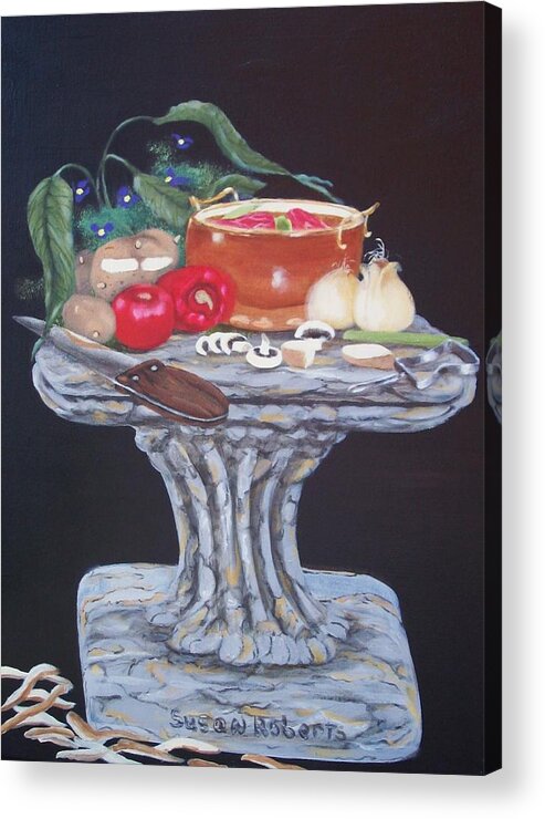 Art Acrylic Print featuring the painting Thrown Together by Susan Roberts