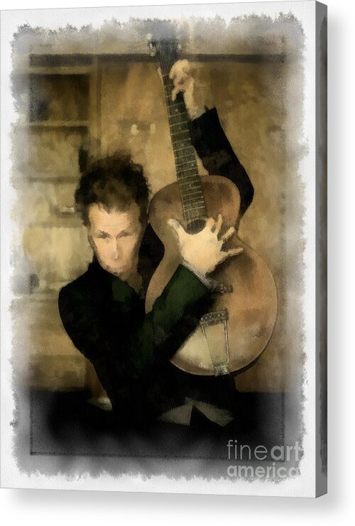 Tom Waits Acrylic Print featuring the digital art Tom Waits by Paulette B Wright