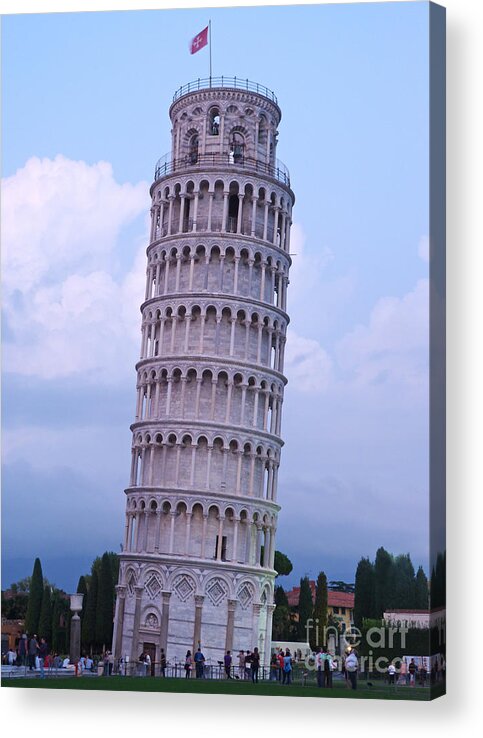Pisa Acrylic Print featuring the photograph Tower of Pisa - Evening Light by Phil Banks