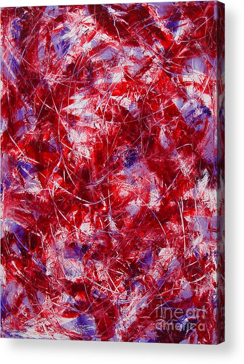 Abstract Acrylic Print featuring the painting Transitions with White Red and Violet by Dean Triolo