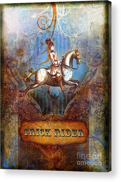 Aimee Stewart Acrylic Print featuring the digital art Trick Rider by MGL Meiklejohn Graphics Licensing
