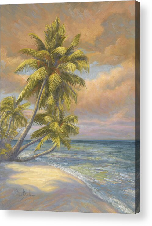 Beach Acrylic Print featuring the painting Tropical Beach by Lucie Bilodeau