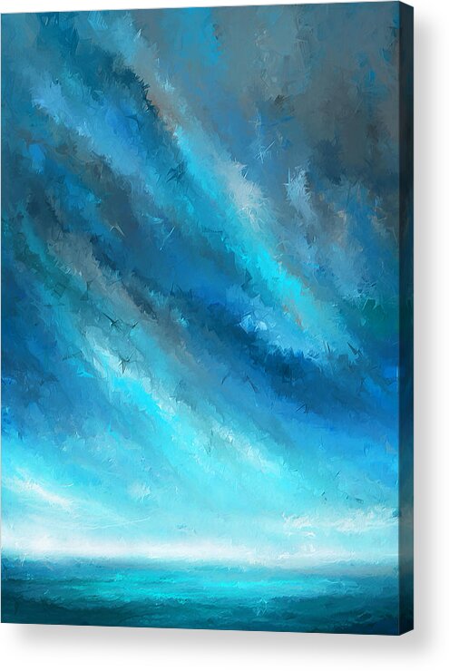 Turquoise Acrylic Print featuring the painting Turquoise Memories - Turquoise Abstract Art by Lourry Legarde