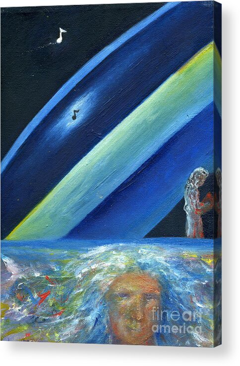 Symbols Acrylic Print featuring the painting Two Centuries by Myra Maslowsky