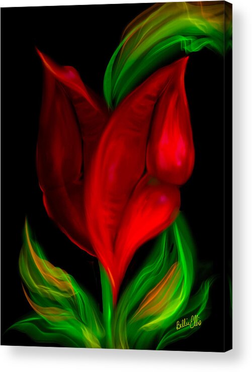 Flowers Acrylic Print featuring the digital art Twolips by Billie Jo Ellis