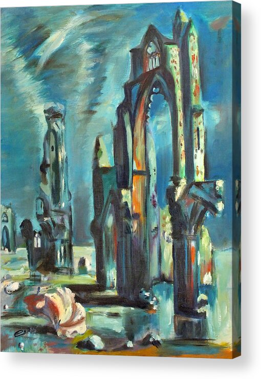 Underwater Acrylic Print featuring the painting Underwater Cathedral by Chris by Duane McCullough