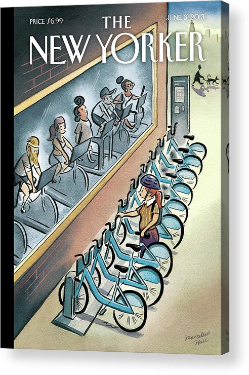 Workout Acrylic Print featuring the painting Urban Cycles by Marcellus Hall