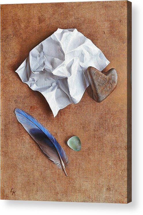 Symbol Acrylic Print featuring the painting Unwritten letter 2 by Elena Kolotusha