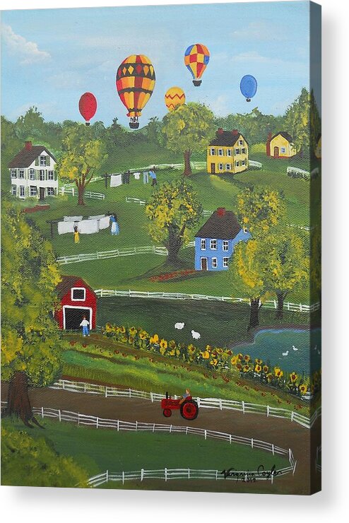 Landscape Acrylic Print featuring the painting Up Up and Away by Virginia Coyle