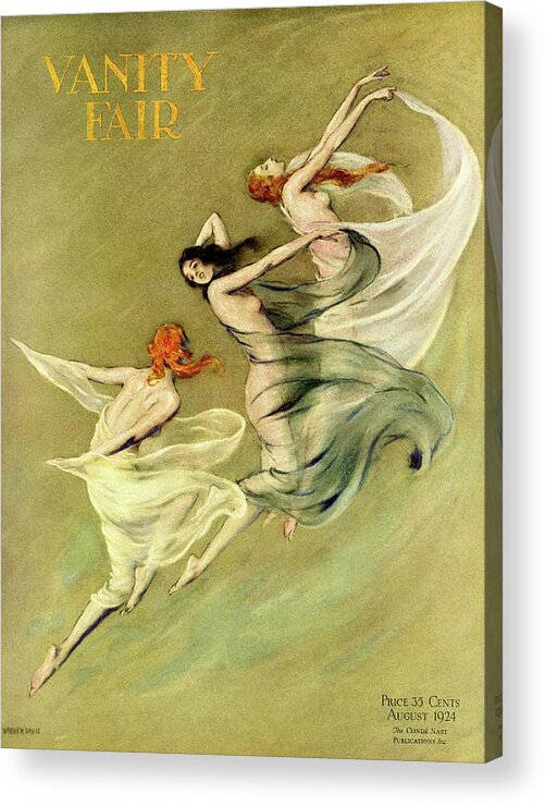 Illustration Acrylic Print featuring the photograph Vanity Fair Cover Featuring Three Nymphs by Warren Davis